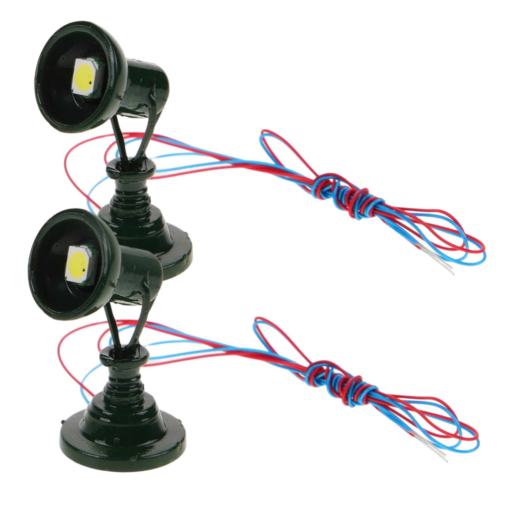TEHAUX 2pcs Mini Signal Lamp for Model Trains Sturdy Stainless Steel Signal Light Model Railways Decor DIY Railroad Landscape Lighting