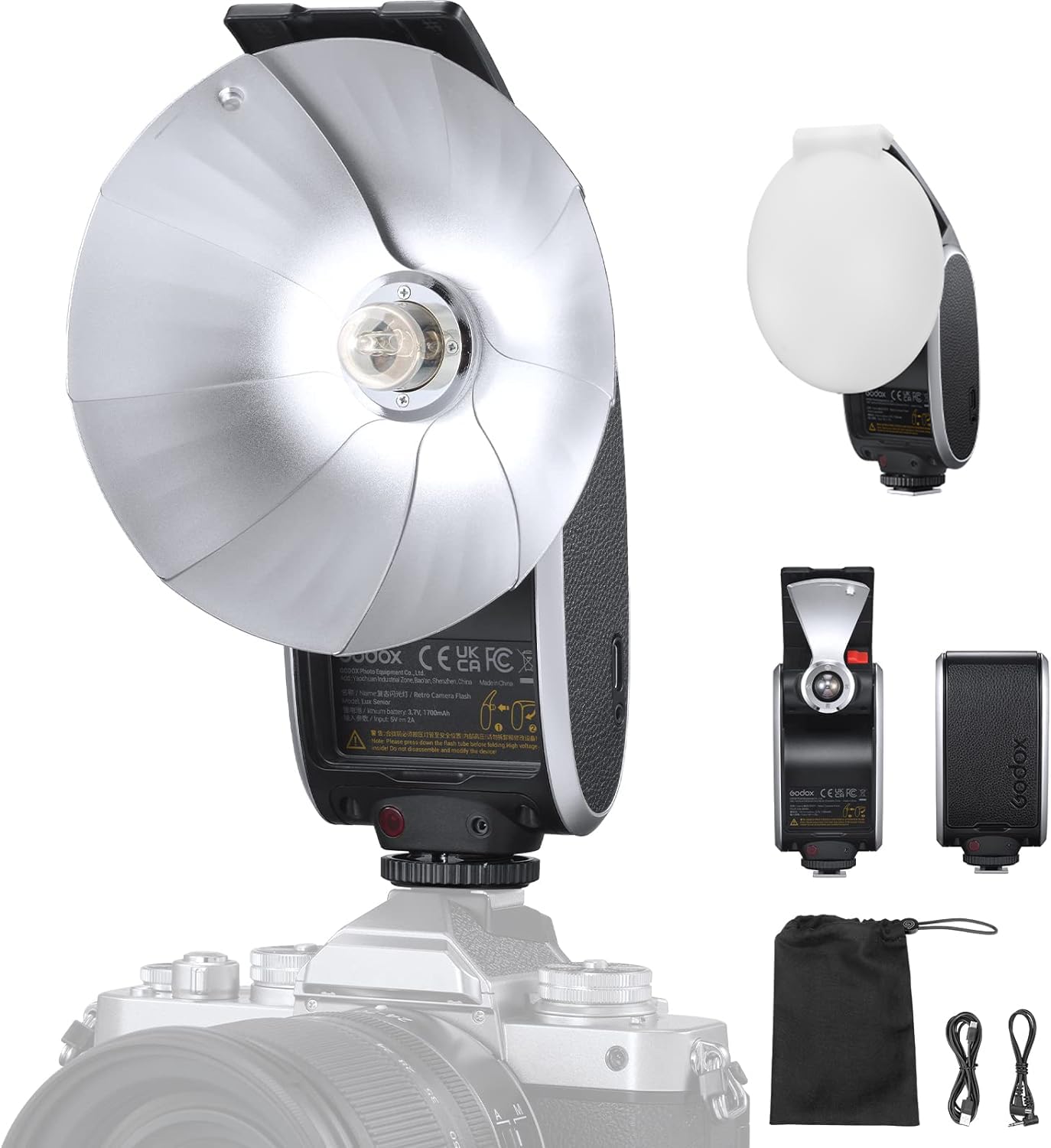 Godox Lux Elf Retro Camera Flash - Beginner Friendly With Visual Guide Dial For Canon, Nikon, Sony