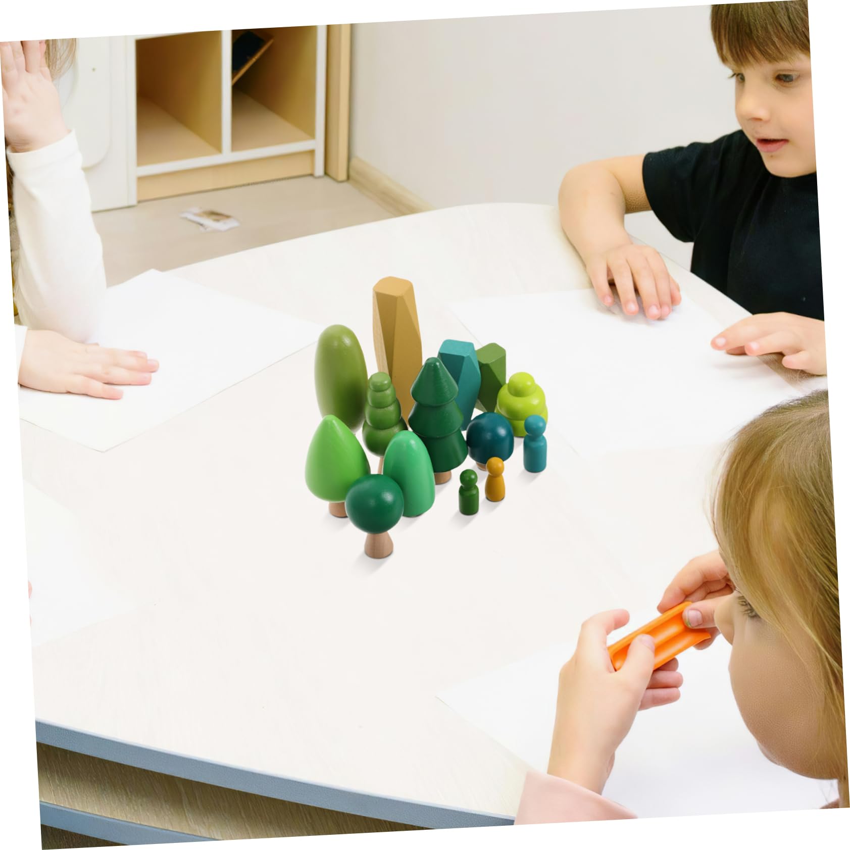 WOONEKY Mini Holzbaum Für Junge Mädchen Robustes Pädagogisches Spielzeug Hand-Augen-koordination Und Greiffähigkeit Für Vorschulkinder Und Kreative Spielzeit