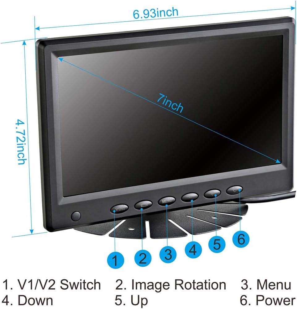 70% оƒƒ Evеrуthіng GreenYi-57 Wired Car AHD Backup Camera Monitor Kit for Sedan Camper RV Minivan SUV Pickup Truck, AHD 1024x600 7 Inch IPS Screen Monitor + AHD 720P Mini Reverse Camera, Powered by Cigarette Lighter
