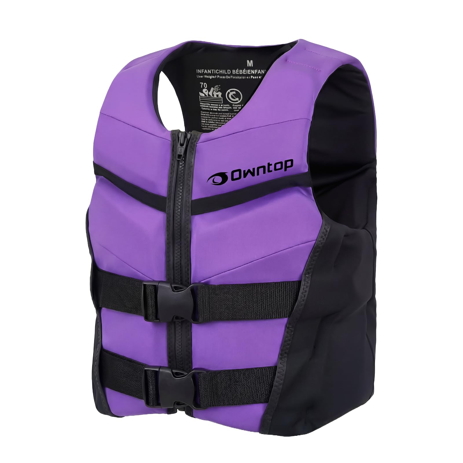 Owntop Buoyancy Aid Teens Kids, Adjustable Junior Swim Vest Unisex, Buoyancy Vest with Dual Safety Buckles for SUP, Kayaking, Fishing and Sailing, Swimming (Purple,L)