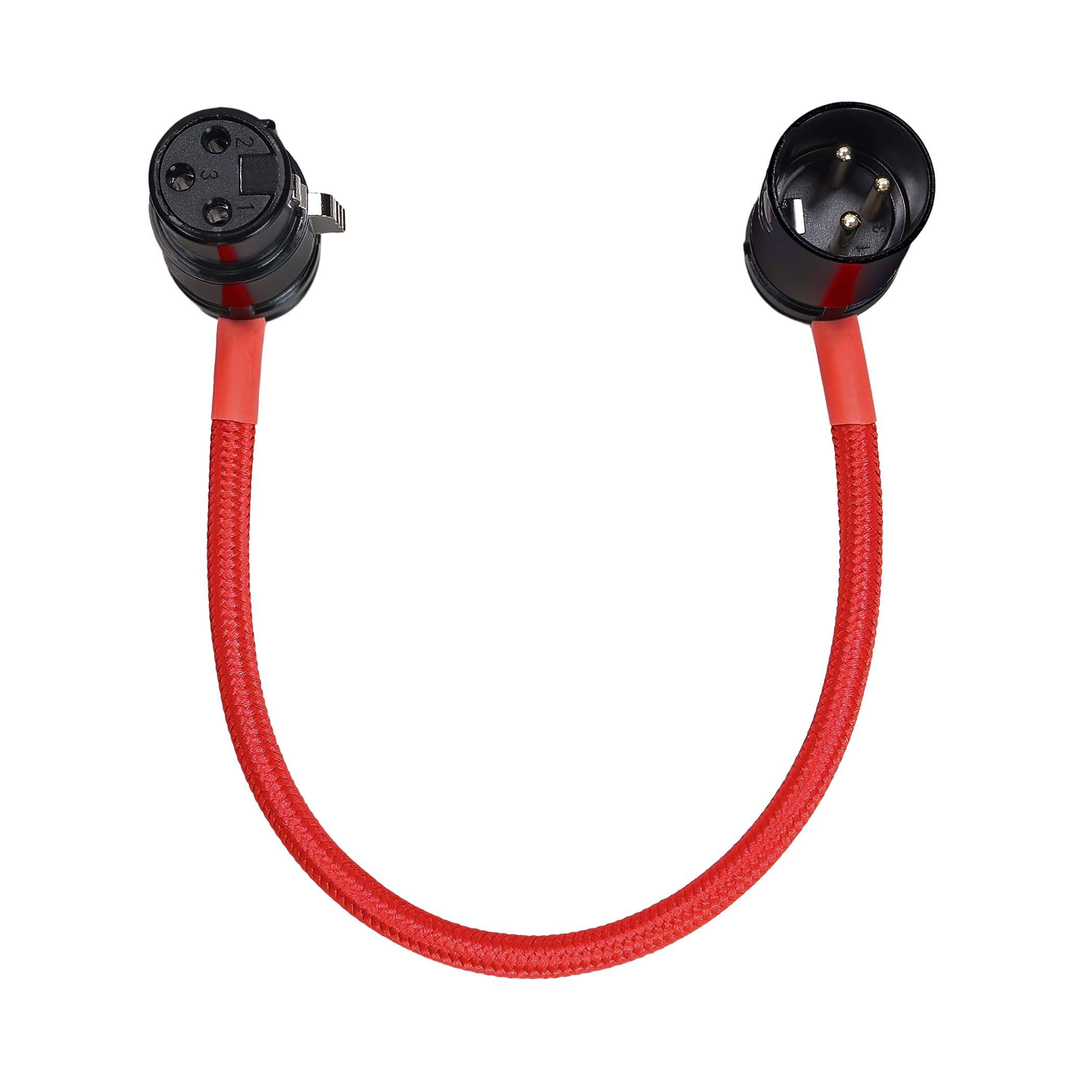 KONDOR BLUE Cable XLR recto de perfil bajo de 8 pulgadas, para cámaras, micrófonos, audio de estudio, perfil bajo y ángulo ajustable, rojo