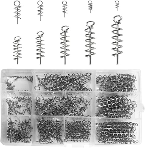 Miniatura 1 de Hyamass 200 piezas de señuelo suave de cebo de resorte de bloqueo giratorio de pesca al aire libre manivela de gancho de centrado para señuelo suave