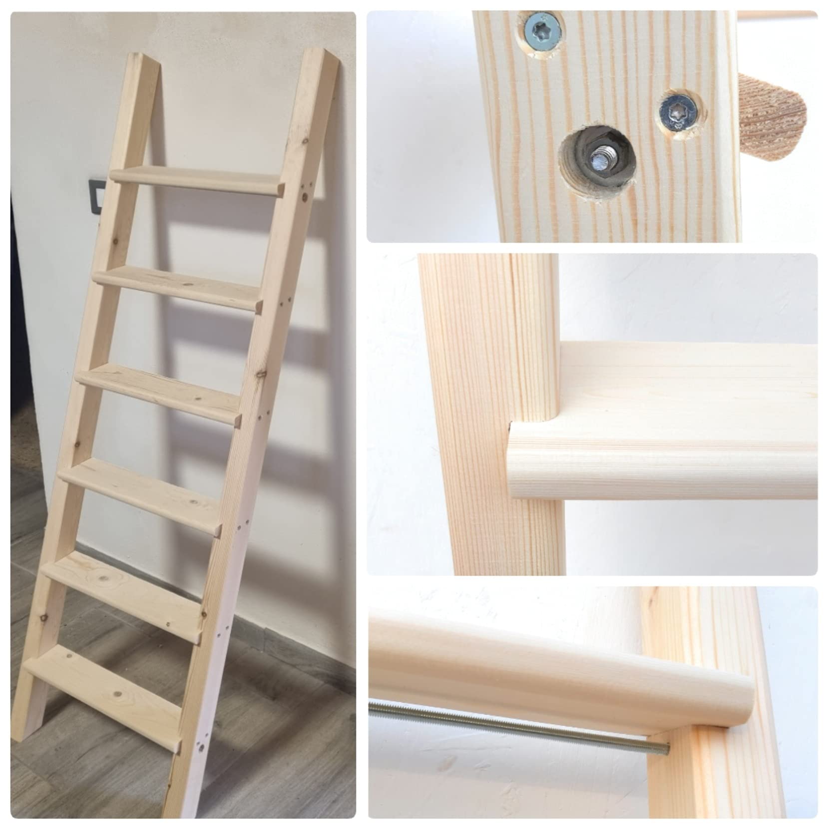 SCALA SCALETTA IN legno Per Soppalco ,letto A Castello cameretta