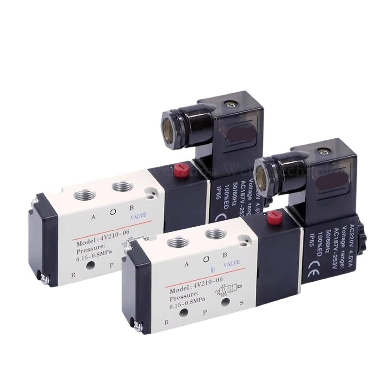 QRUYHBAJU 1pcs 4V210-08 24v Solenoid Valve 4V210-08-10 24DC 4V410-15 4V110-06 AC220 DC12 AC24(4v110-06 DC24)
