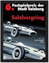 Wee Blue Coo Salzburg Grand Prix 1976 Austria Motor Sport Car Racing Historic Fantasy Races Artwork Framed Wall Art Print 18X24 Inch