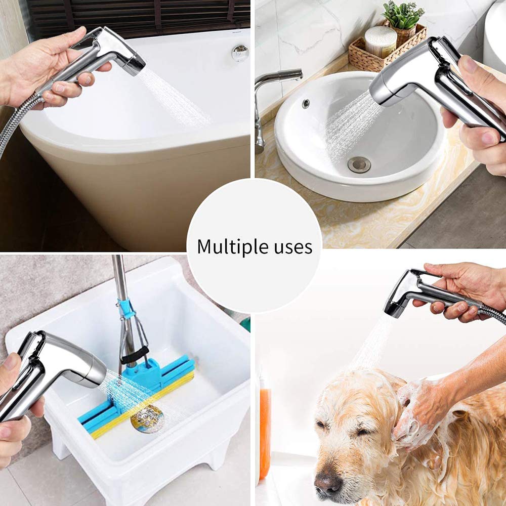 Hand-Bidet-Sprühgerät für Toilette, verstellbare Druckkontrolle, ideal für weibliche Wäsche, Baby-Windeltuch und Haustierdusche, Wand- oder Toilettenhalterung