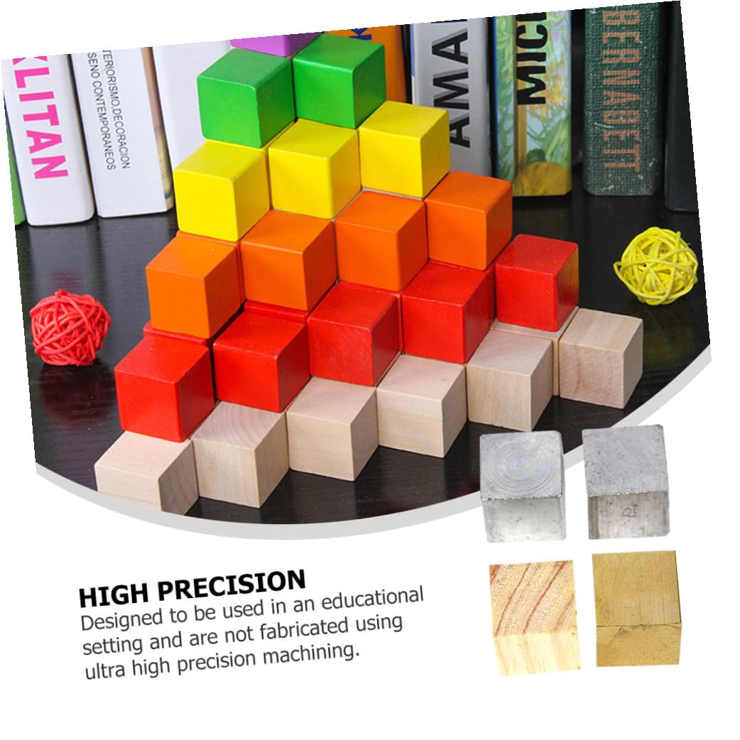 SHINEOFI Juego de 4 Bloques de Densidad para Experimentos Físicos Bloques de Hierro Aluminio y Madera Precisión Educativa para Secundaria Kit de Medición Científica para Laboratorio