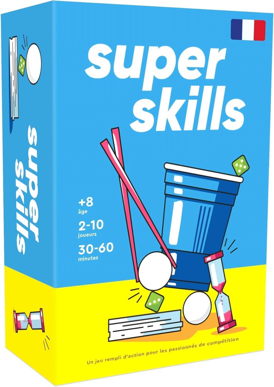 Super Skills - French Version - Fun Party Game for Kids, Teens & Adults - Beat Your Friends & Family at 120 Challenge Cards - A Gift for Teenage Boys & Girls