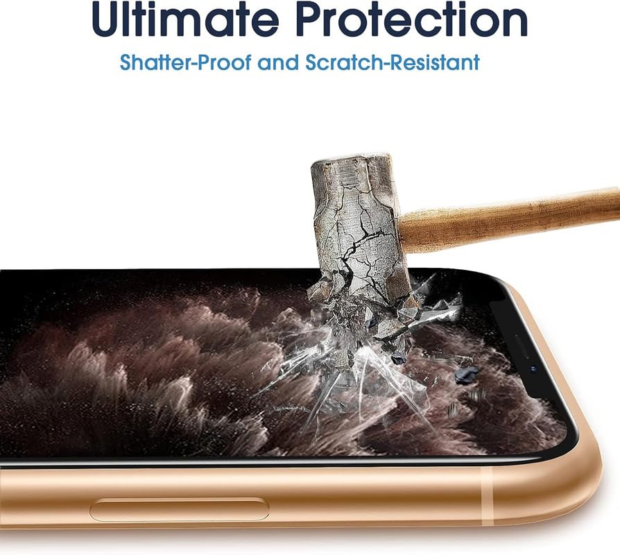 Image of TANTEK TitanGuard Tempered Glass Screen Protector Guard for iPhone X /XS / 11 Pro (5.8 Inch)- 9H Hardness, Military Grade, Anti-Static, Easy Installation Kit - 1 PACK