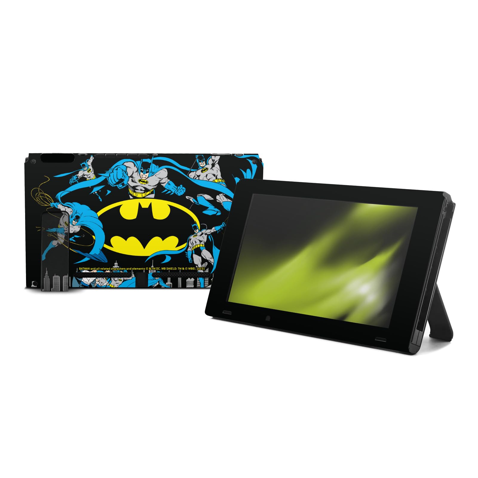 Head Case Designs Sous Licence Officielle Batman DC Comics Classique Logos Et Bandes Dessinées Vinyle Autocollant De Jeu Peau Compatible avec Nintendo Switch Console & Dock & Joy-Con Controller Bundle