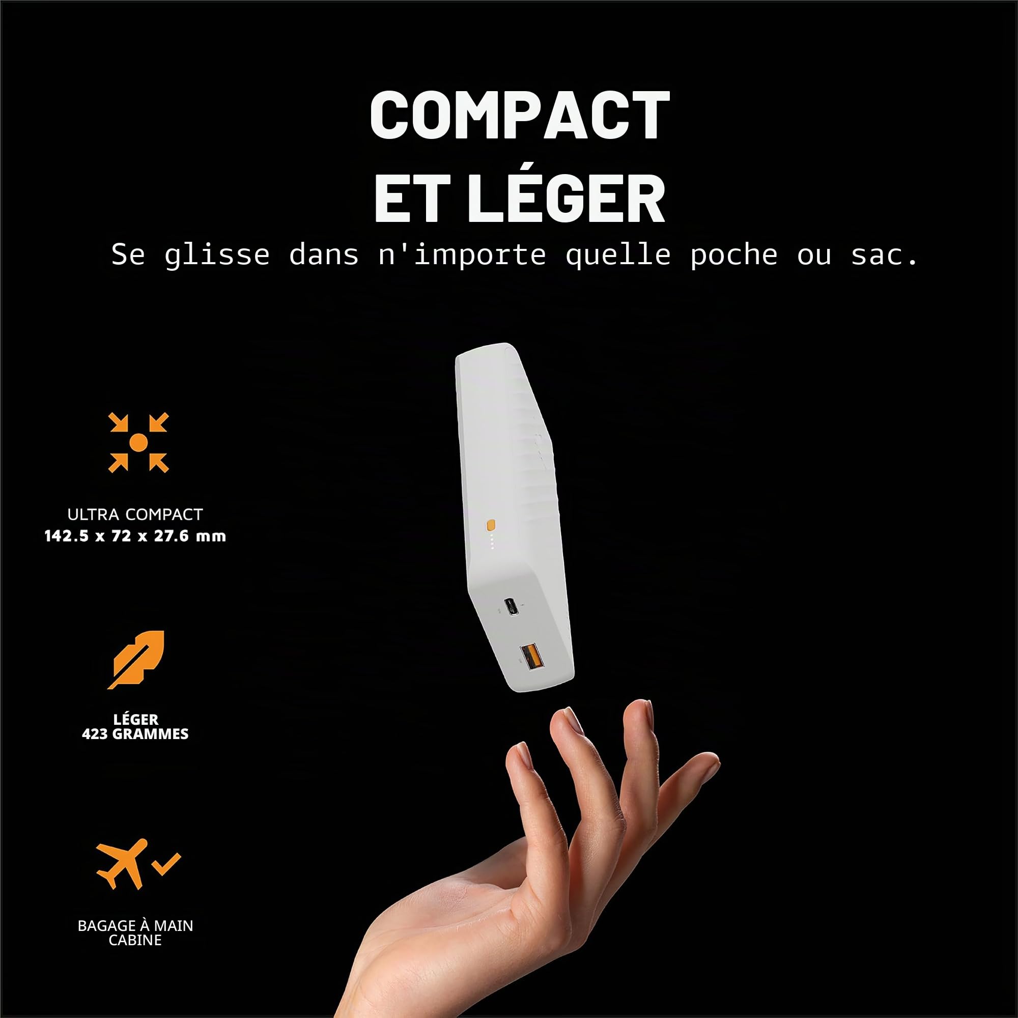 Powerbank Xtorm Go2-20 000 mAh - 1x USB-A - 1x USB-C - Batterie puissante - Batterie Portable pour iPhone et Samsung - Technologie Durable - Ash White