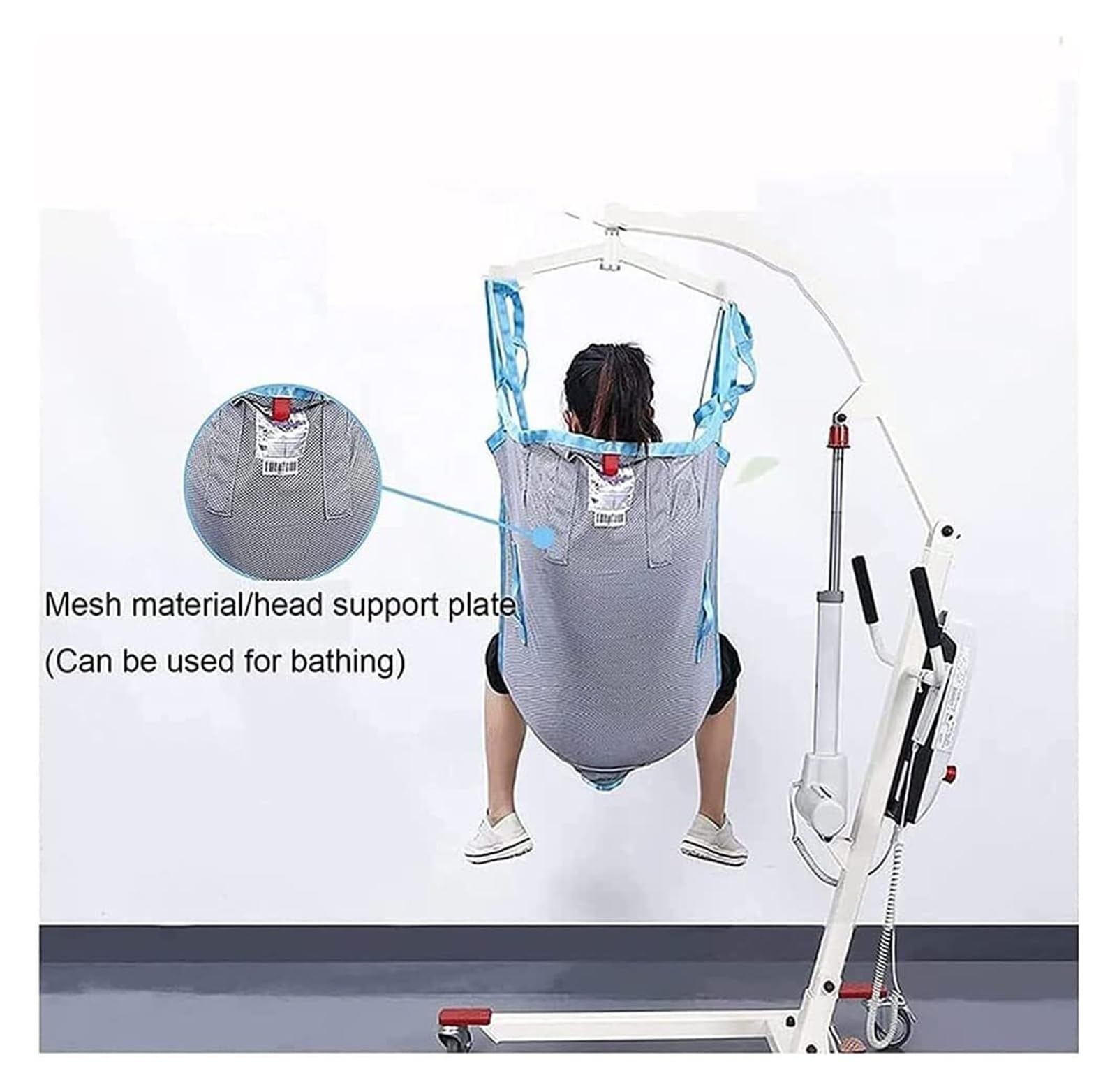 Arnés de Transferencia de Malla Transpirable • Para Baño y Ducha • 227 kg de Capacidad • 6 Correas Ajustables • Diseño Abierto
