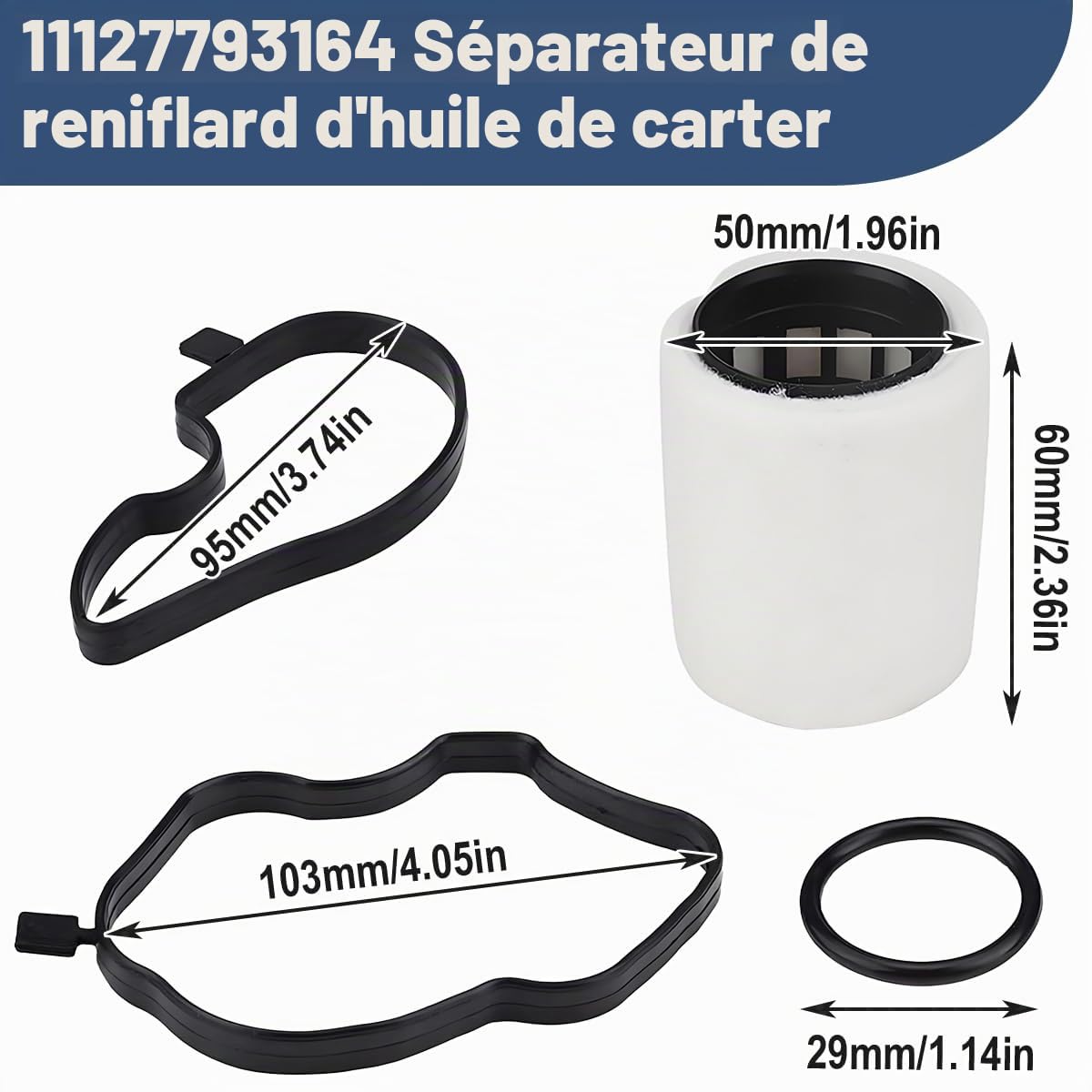 ZAMDOE 11127793164 Reniflard De Filtre Séparateur D'huile sur Mesure pour BMW 1 3 5 7 Series E46 320D 330D E39 E60 E61 525D 520D 530D X5 E53 Filtre Séparateur D'huile Respiratoire
