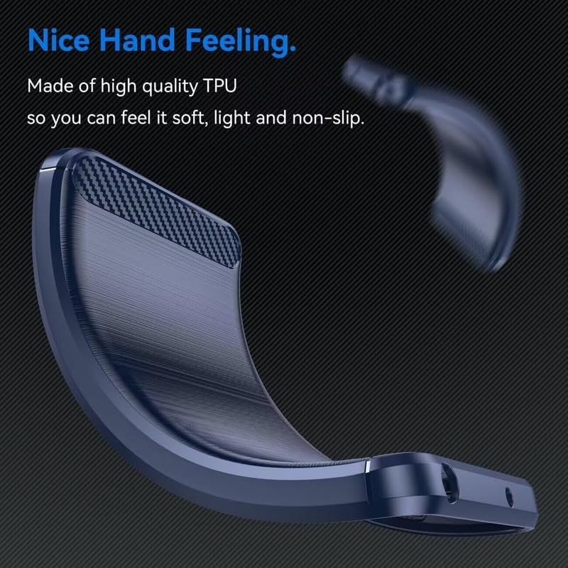 Image of NPRC Hybrid Ultra Slim Protective Case TPU Non-Slip Carbon Fiber Texture Shockproof Case Cover for Moto G51 - Blue
