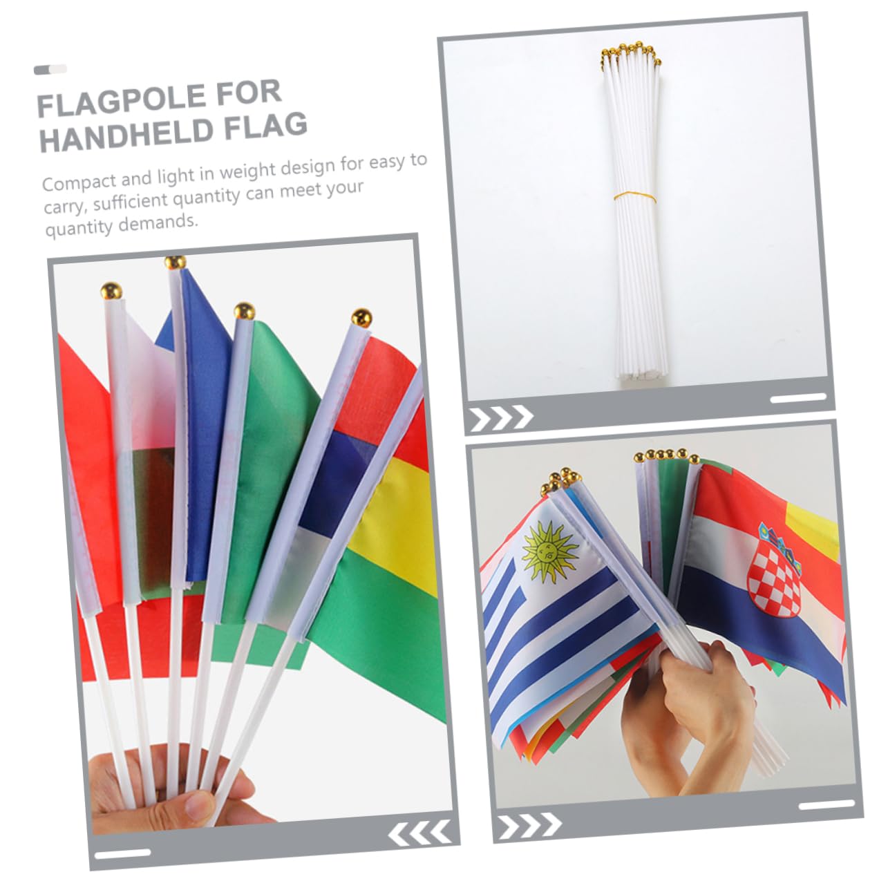 50 Aste Per Bandiere In Plastica - Pennoni Portatili Per Feste, Decorazioni E Eventi - Foto 8