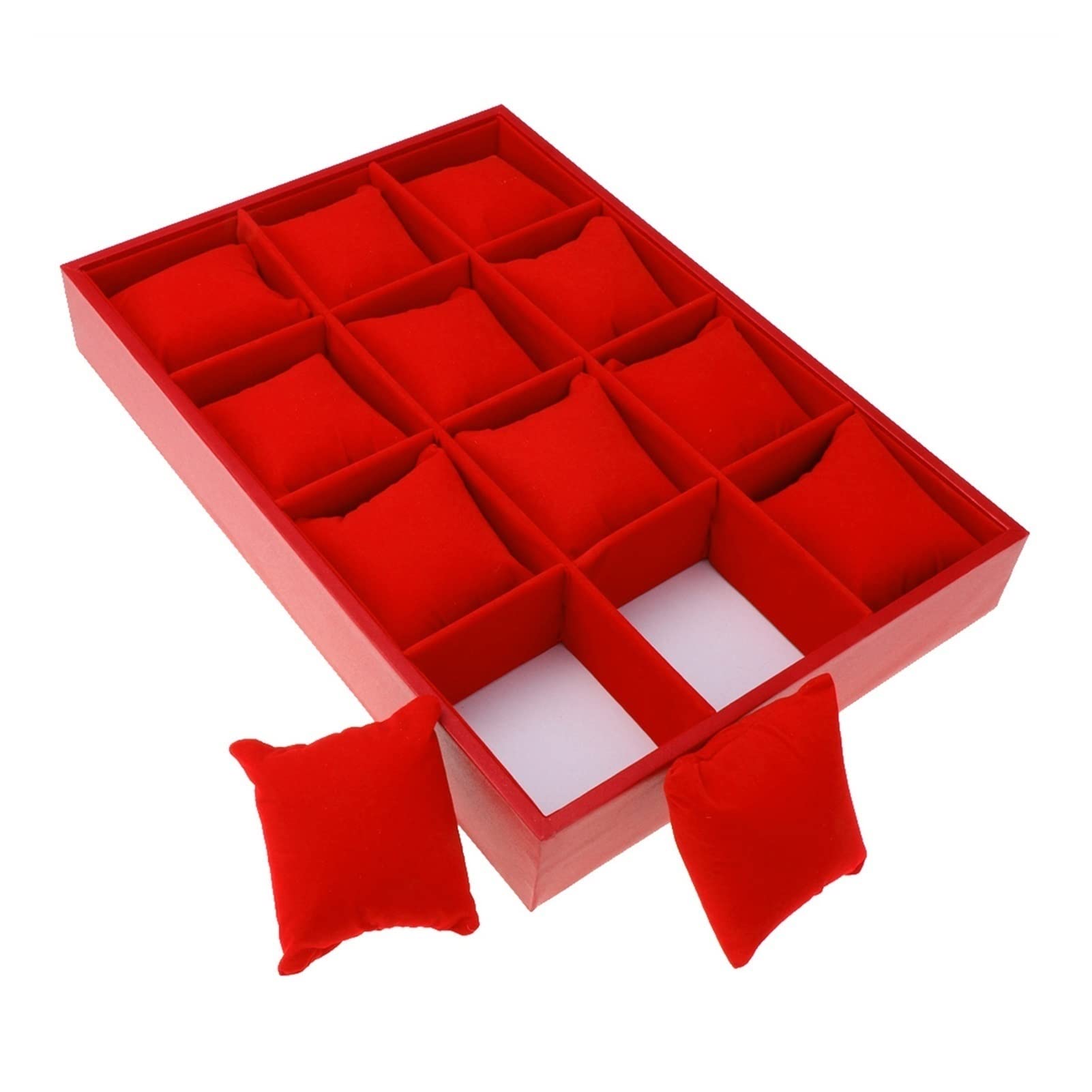 YZCIS Kartenschlitz-Uhrenschrank mit Schublade zur Aufbewahrung und Armband-Organizer, Schmuck-Display-Box (Farbe: R (rot))