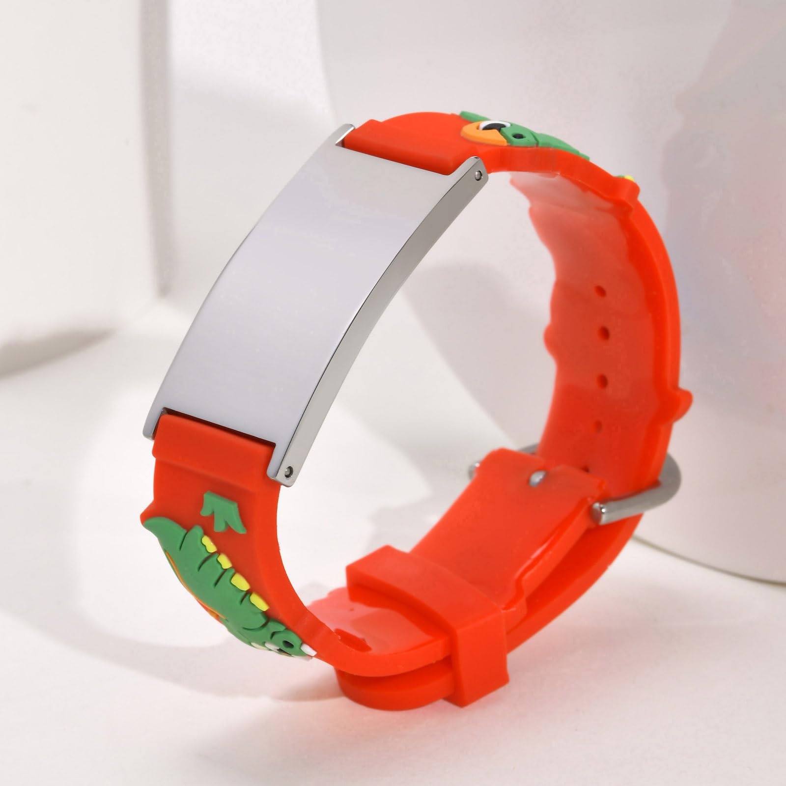 XUANPAI Bracelet Identification SOS Personnalisable, Urgence Bracelet Medical Bracelet pour Enfants, Cartoon Style Silicone Imperméable Bracelet Réglable pour Garçons Filles Adolescents