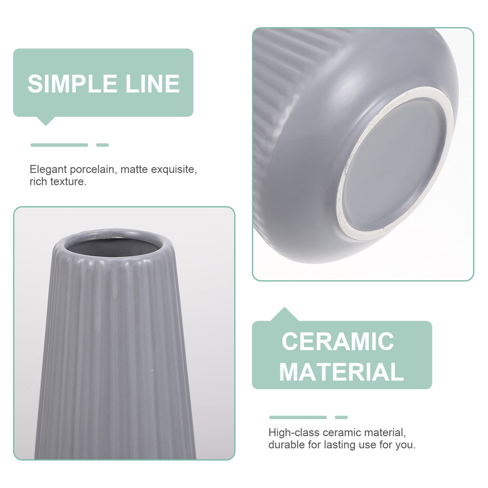 Vaso in Ceramica per Fiori 2 Pezzi, Stile Costiero | Finitura Opaca, per Casa e Balcone, Oggetto Decorativo da Tavolo, Presenza Artistica Raffinata
