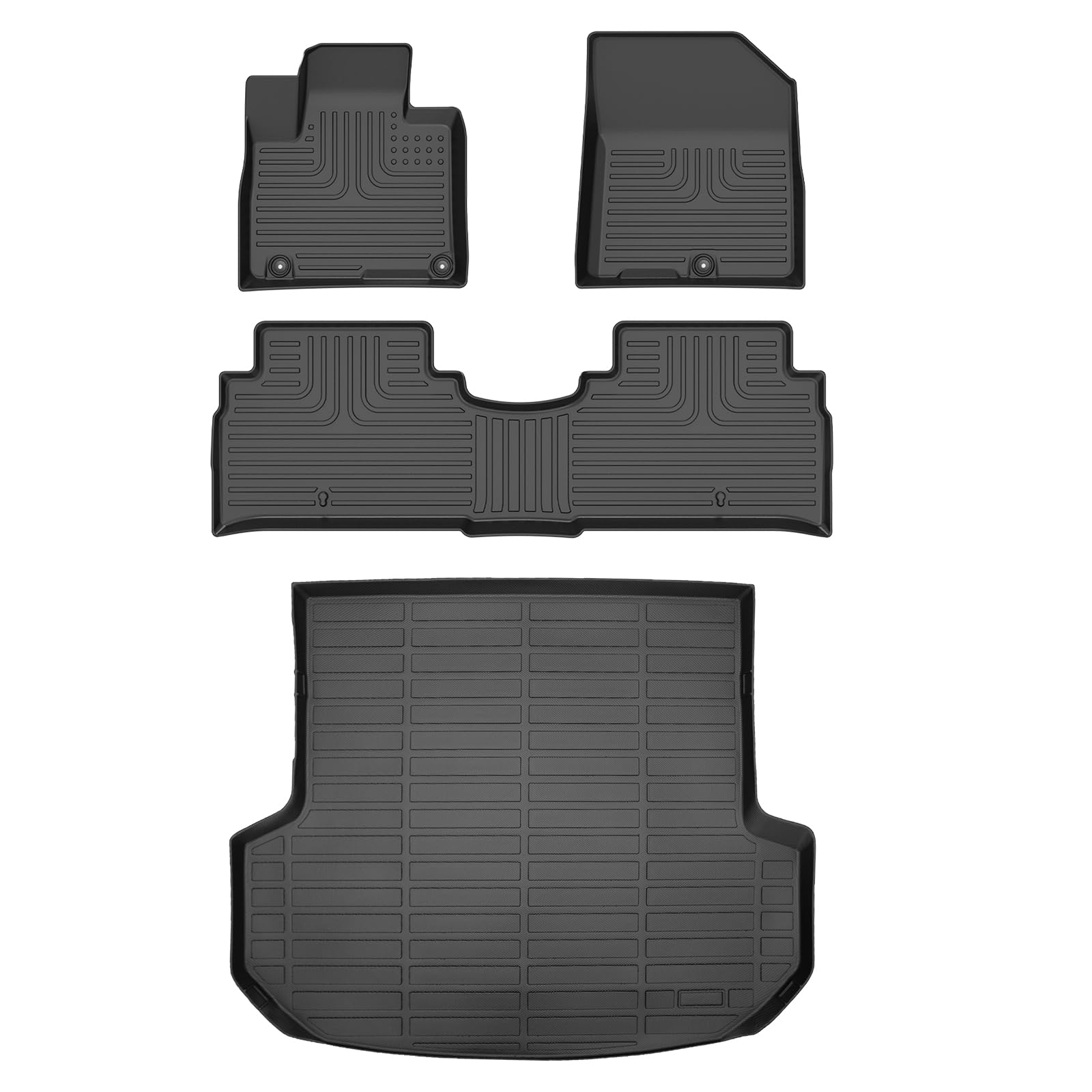 Floor Mats &amp; Cargo Liner Behind The 2nd Row for Kia Sorento 2020-2016 All Weather Car TPE Liners Set Waterproof Floor Liners Accessories Black(only for 5 seat, Not Applicable to Seven-Seater)