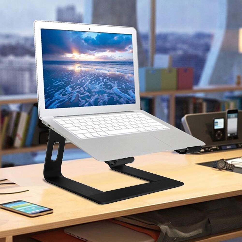 Supporto verticale per laptop, staffa di dissipazione del calore per notebook, supporto ventilato in lega di alluminio per PC desktop con gestione dei cavi, ideale per un ambiente