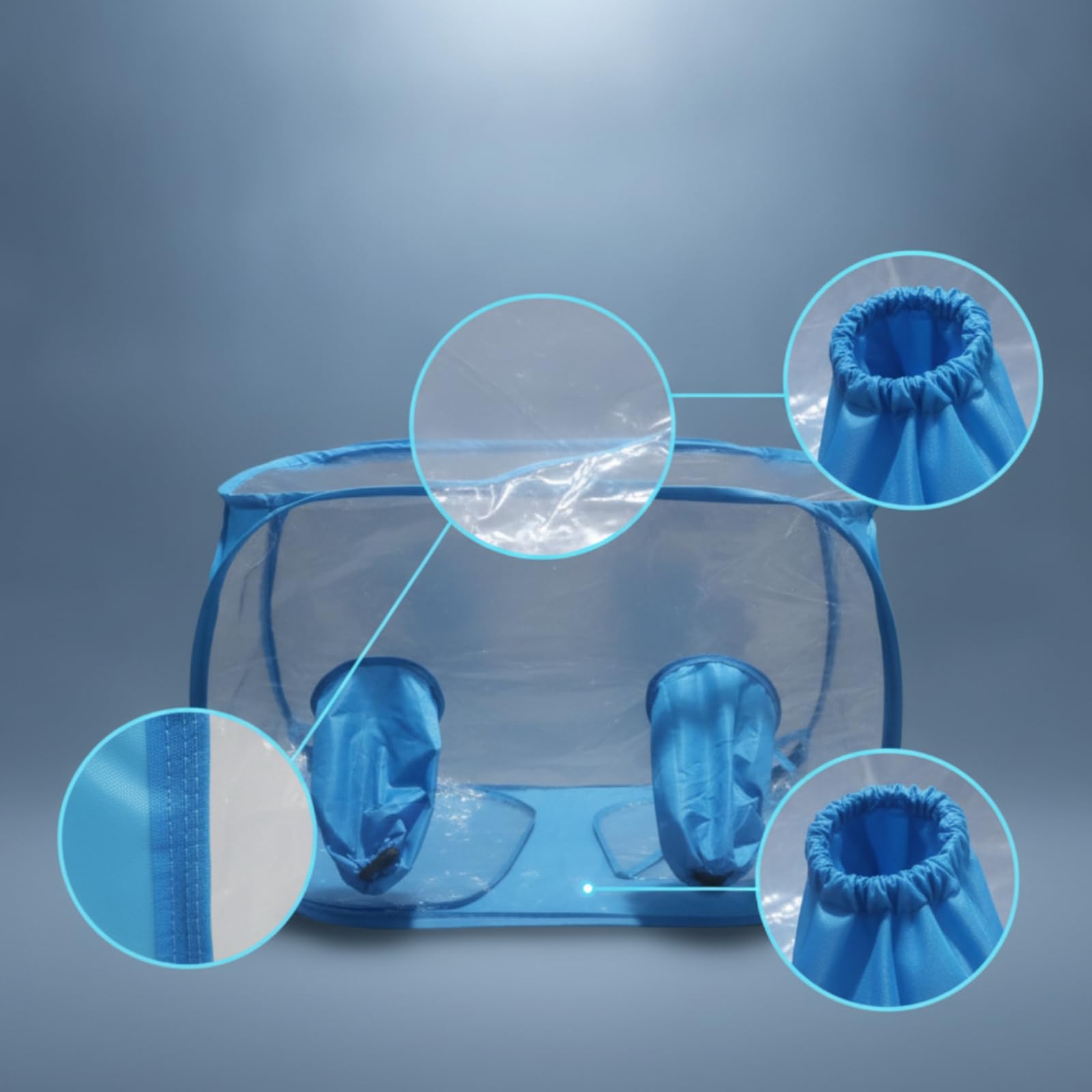 kowaku Box de Culture de Champignons Tente de Culture Transparente Chambre Stérile Poste de Travail avec Manches Élastiques et Structure Rigide en Plastique
