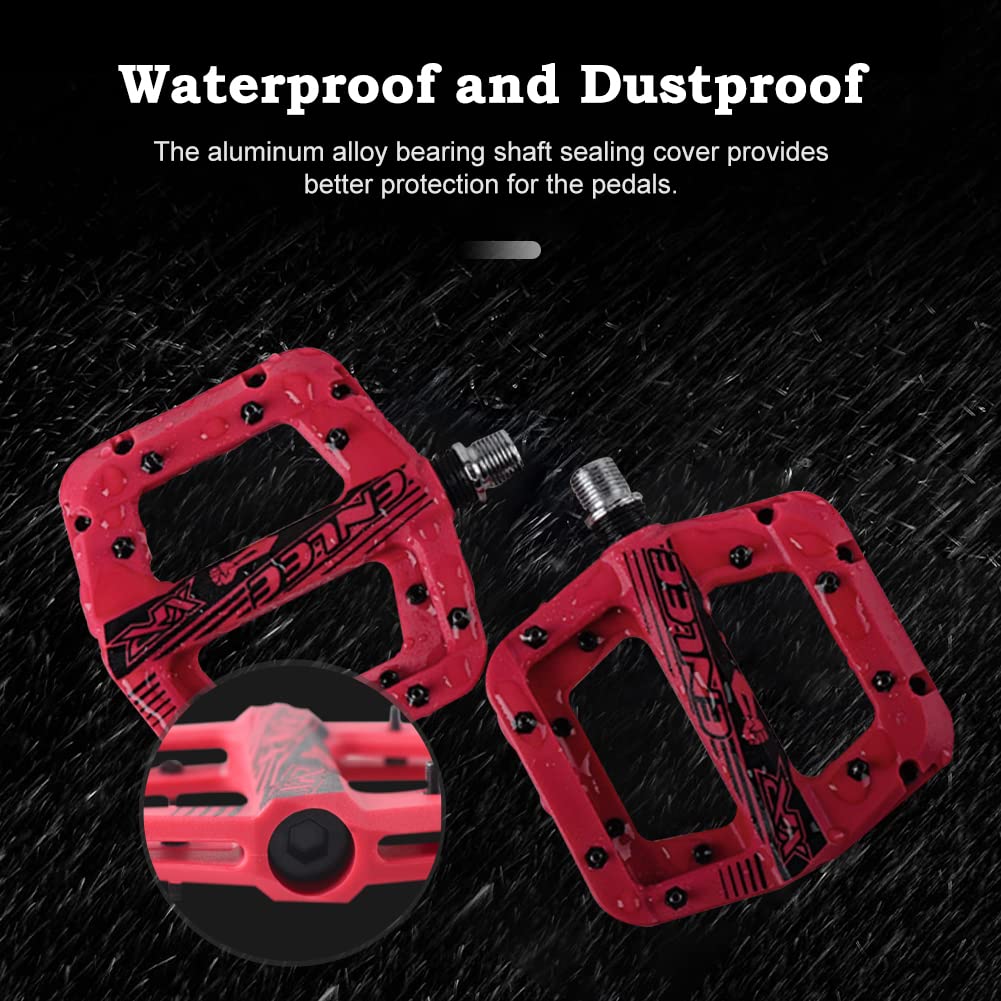 Pedali Mtb Postato di mountain bike anti-vibrazione Anti-Skid Lightweight Nylon Fibre Bicycle Board Pedali Flat Mtb (Color : Noir)