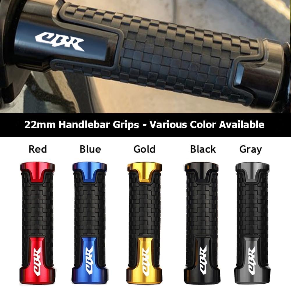 22mm 7/8" Motorcycle Handlebar Grip for CBR60F CBR125R CBR150R CBR250R CBR400 NC23 NC29 CBR600 F2 F3 F4 F4i CBR600RR CBR900RR CBR954RR CBR1000RR (Black)