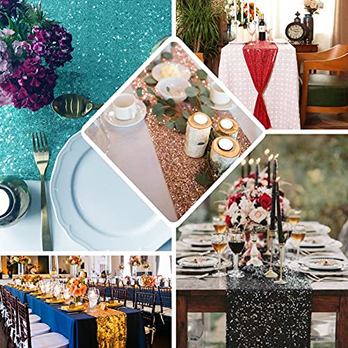 JYFLZQ Gold Sequin Table Runner 12"x108" Pack of 2 Glitter Sequin Fabric Table Linens - Sparkly Runners for Wedding & Birthday Party Decor by JYFLZQ - Image 7