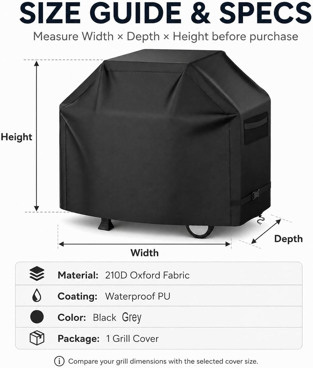 Copertura Barbecue da Esterno per Crown Verity MCB-72 PRO 2025 2026+ | Telo Barbecue Impermeabile, Antistrappo, Antisbiadimento, Anti-UV, Dimensione Universale