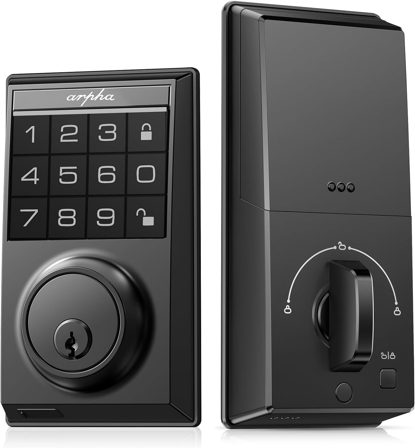 Keyless Entry Door Lock - Electronic Keypad Deadbolt Lock with 100 Codes - Smart Door Locks Deadbolt for Front Door - 16 Anti-Peeping Passwords - Auto Lock One Touch Lock - Zinc Alloy Black