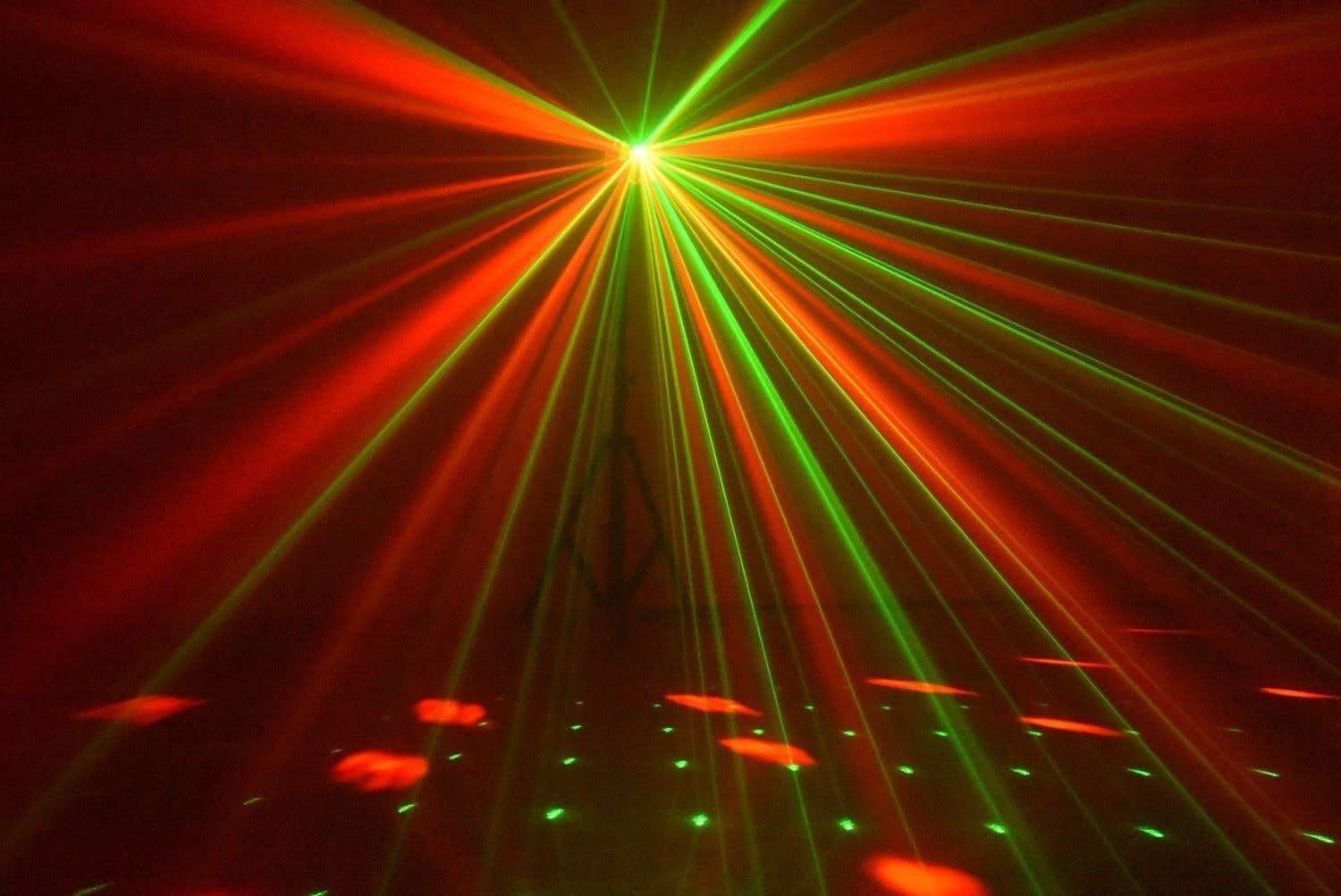beamz Radical 2 • Effetto Luminoso 3in1 • 4X LED 3W RGBW • 4 Canali DMX • modalità Standalone • Effetto Derby, Laser e Strobo • Programmi Predefiniti • Telecomando Incluso • Laser Rosso/Verde