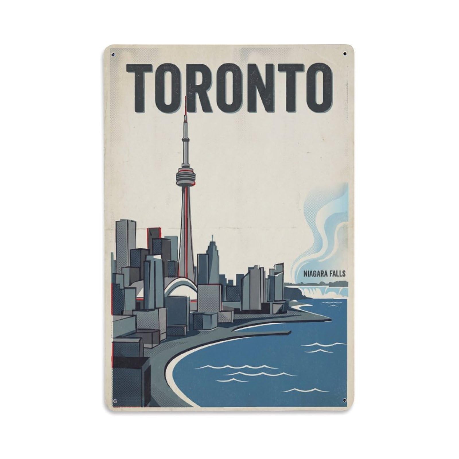 Huiyhb 8X12inch(20X30cm) Travel Retro Canada Toronto Metal Tin Sign