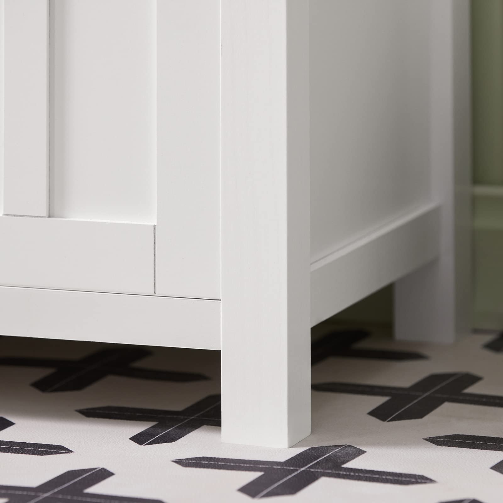 SoBuy Panca scarpiera con 2 armadietti 105x35x43cm per ingresso | Scarpiera contenitore in legno con cuscino 4cm, 2 armadietti e ripiani, MDF, portata 150kg, bianco FSR35-W