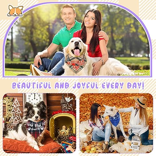 Locmeo 200 Pcs Dog Bandana Bulk Summer Plaid Grooming Pet Bandanas with Cute Sayings for Small to Large Dog Puppy Scarf Spring Holiday Costume Birthday Supplies for Small to Large Cats(Adorable Style) - Thumbnail 6