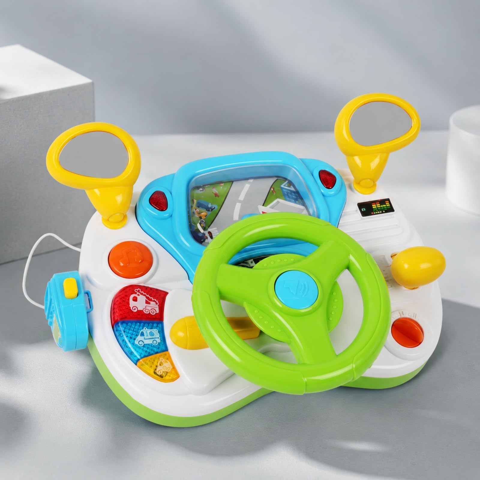 Gioco di Guida con Specchietti Luminoso | Alimentato a Batteria, Design Compatto da Tavolo, Giocattolo con e Suoni, per Cameretta