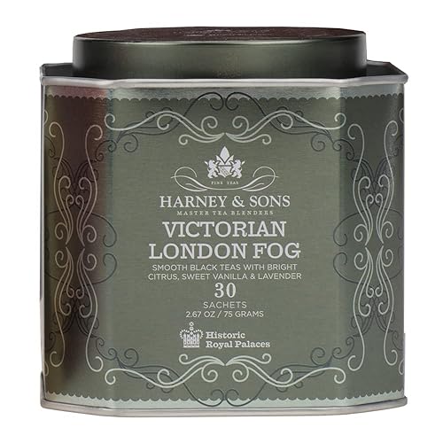Harney  Sons- Té Victorian London Fog victoriano y de niebla de Londres - Té negro con cítricos vainilla y lavanda - 30 bolsitas de té 267 onzas disponible en Yaxa Colombia