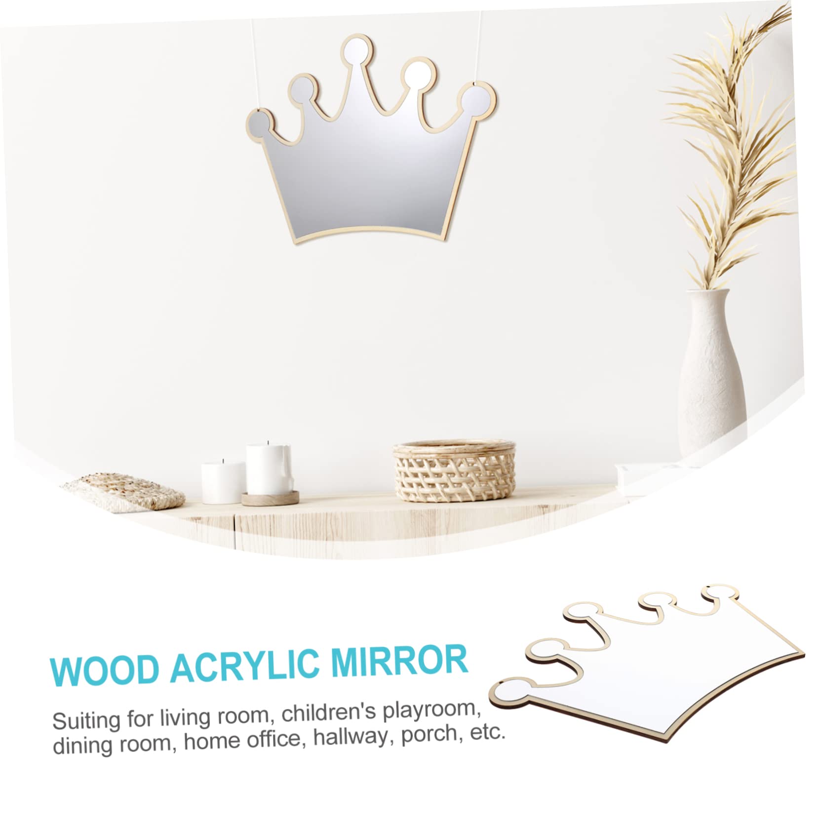 ERINGOGO Princess Room Decor Mirror Acrylic Shaped Decorative Wall and Girls Art Display