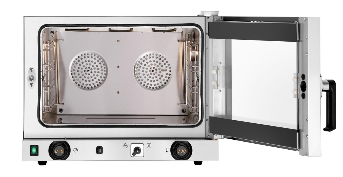 MBH - Forno a convezione industriale 4 vassoi GN 1/1 per ospitalità. Forno elettrico professionale per bar e ristorante.
