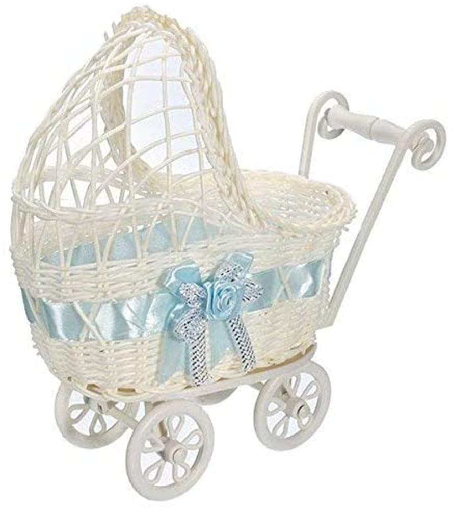 GIVBRO Wicker Hamper Pram Basket Flower Vase Storage Organizer Boy & Girl Baby Shower Party Gifts Color Random