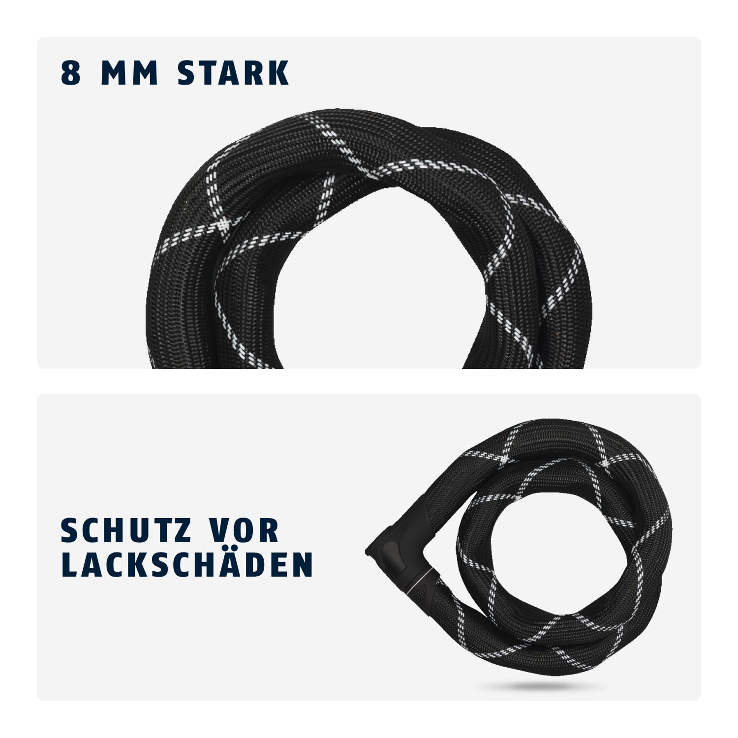 ABUS Kettenschloss Iven Chain 8210 – Fahrradschloss aus gehärtetem Stahl – mit Kunstfaserummantelung – ABUS-Sicherheitslevel 10