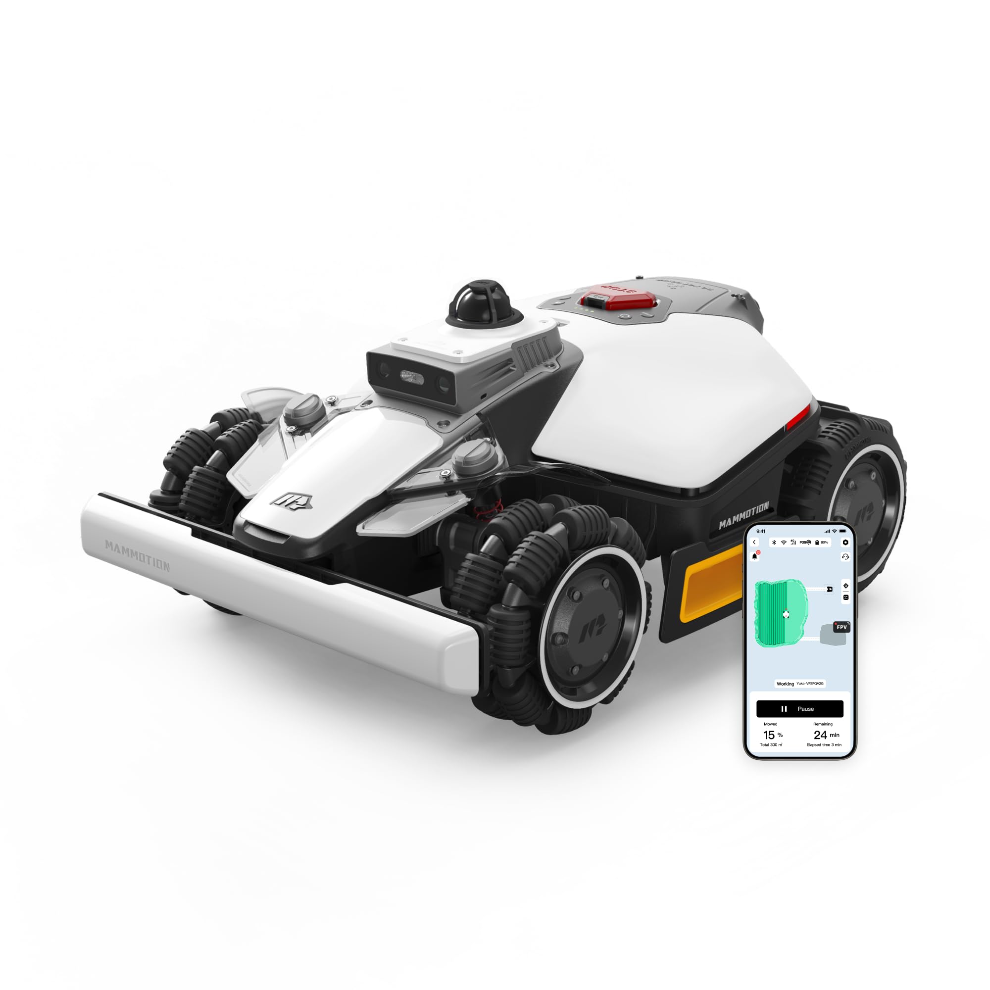 MAMMOTION LUBA Mini 2 AWD 1500 Robot Cortacésped | LiDAR 360° y Visión IA de Doble Cámara, Sin Cable Perimetral, Sin RTK, Pendiente del 80%, Modo DropMow, Mammotion LiveMap