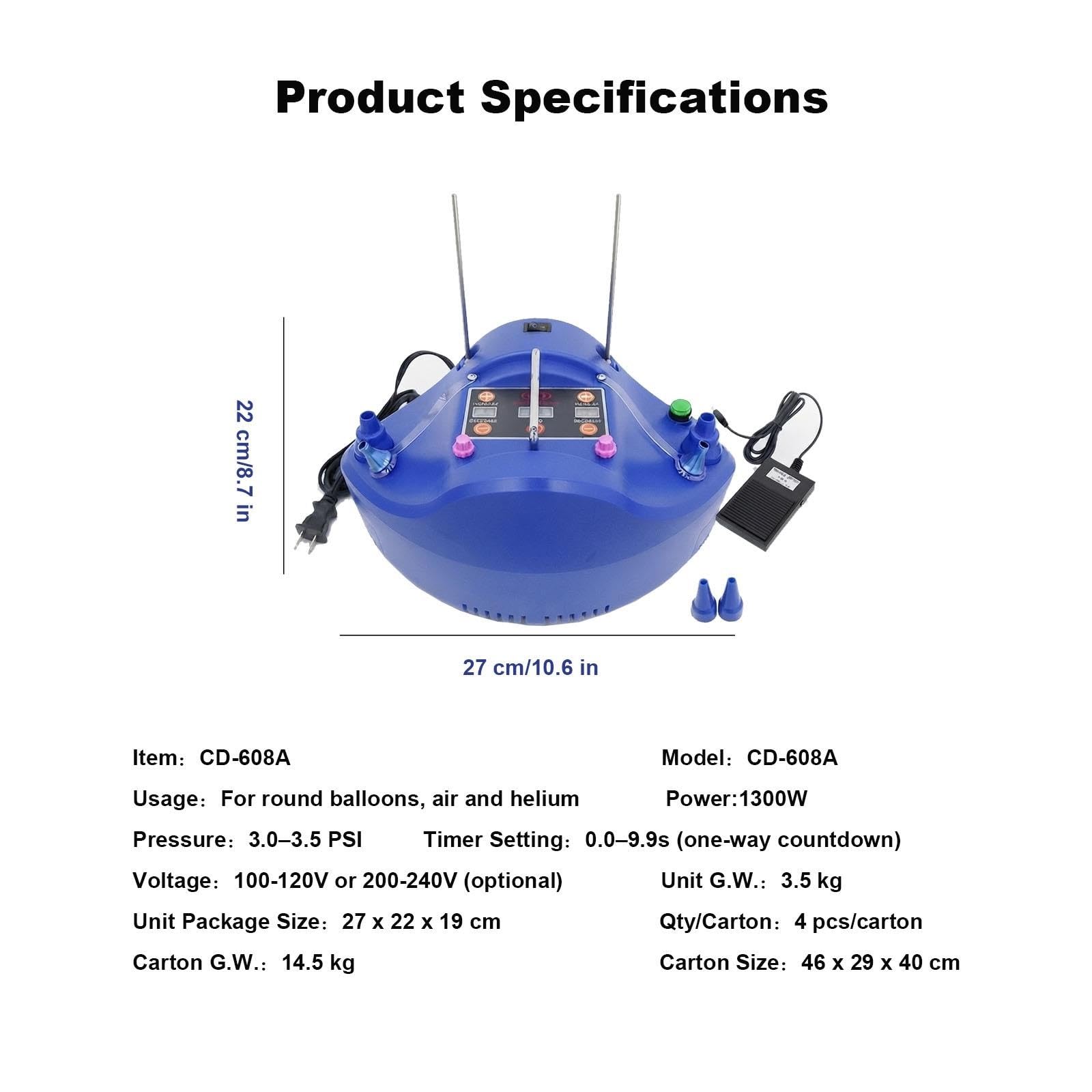 Pompe à Ballon électrique de précision 1300w, Compteur de minuterie numériq