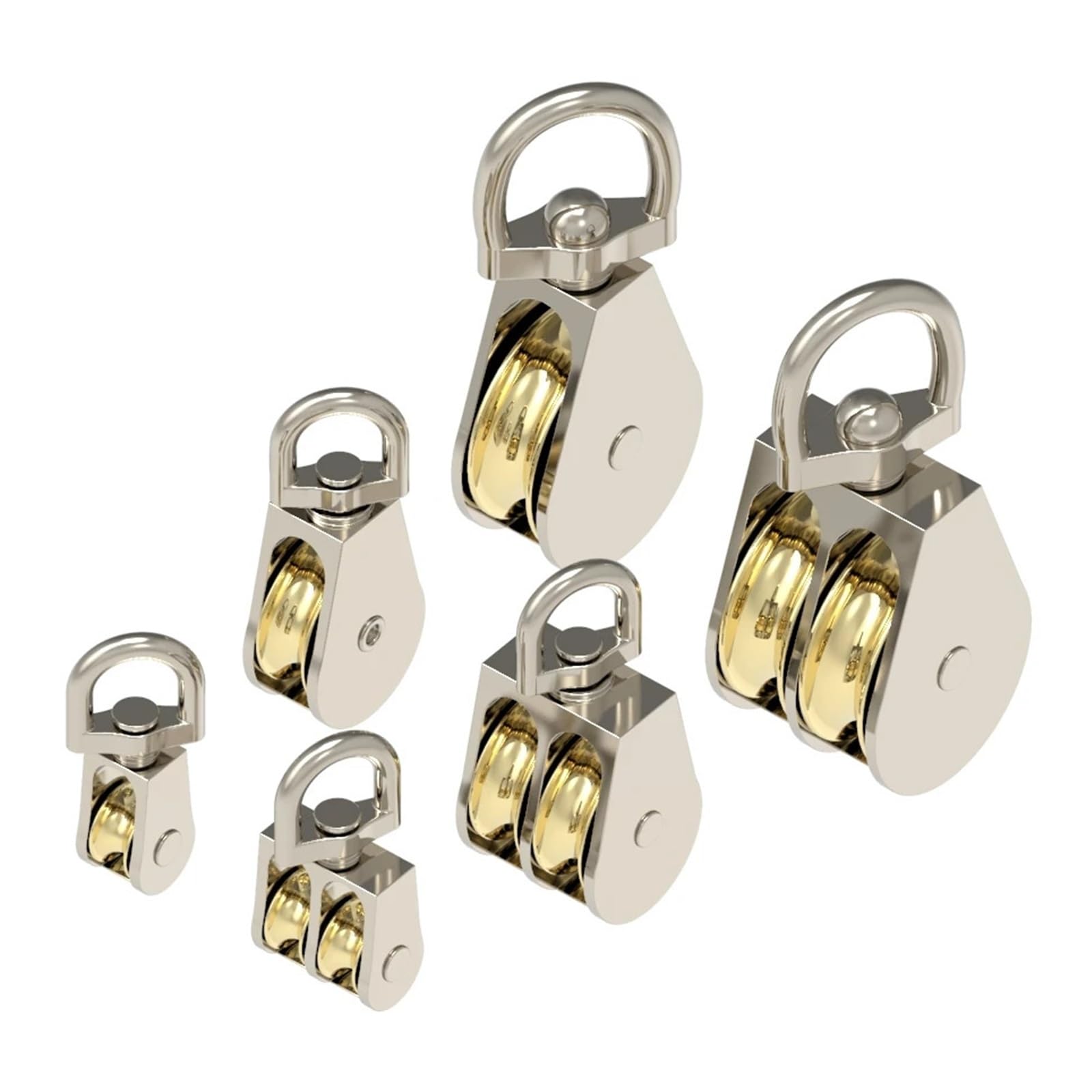 Edelstahl Rollen Einzelrollen-Set DIY Metallscheibe, Zinklegierung, feste Riemenscheibe, 2 Stück(Double pulley 58mm)