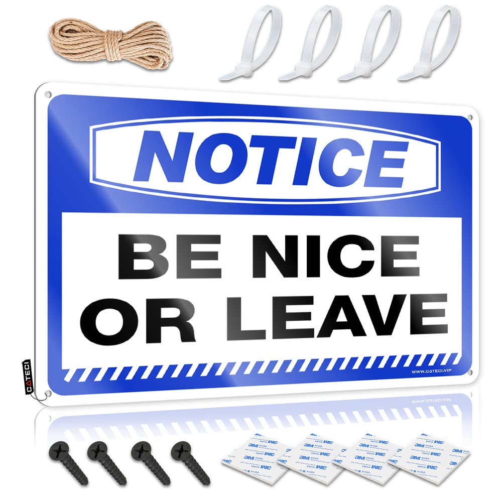 ZTBBDNQHA Tin Wall Decor Notice Be Nice Or Leave Tin Sign Man Cave Bar Whiskey Signs For Home Bar(30X40CM)