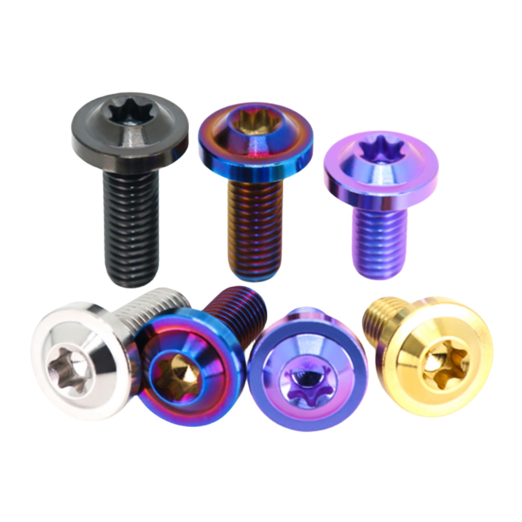 GR5 Titanium Alloy Flying Saucer Head Screws - Plum Blossom Anti-Theft Screws - 4 Pack M4 M5 M6 M8 M10 - Complete Specifications (Titanium Color,