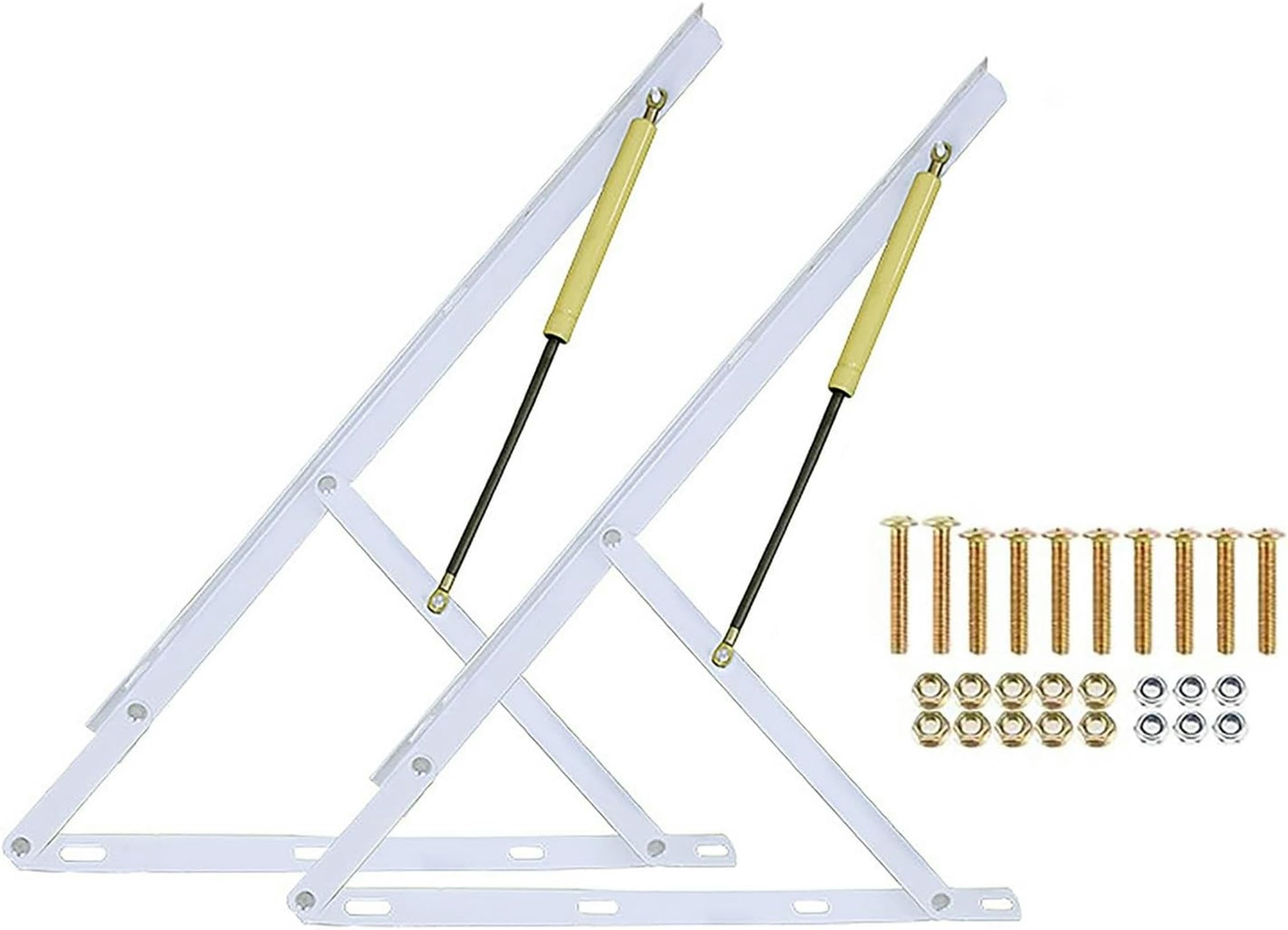 1 Pair Gas Spring Bed Storage Lift Kit, 60/80/90/100/110/120/150cm Folding Bed Lifting Mechanism, Toy Box Hinges Soft Close, Hydraulic Support Rod, Gas Strut Lift Support, 2 Colors(Black,80cm)