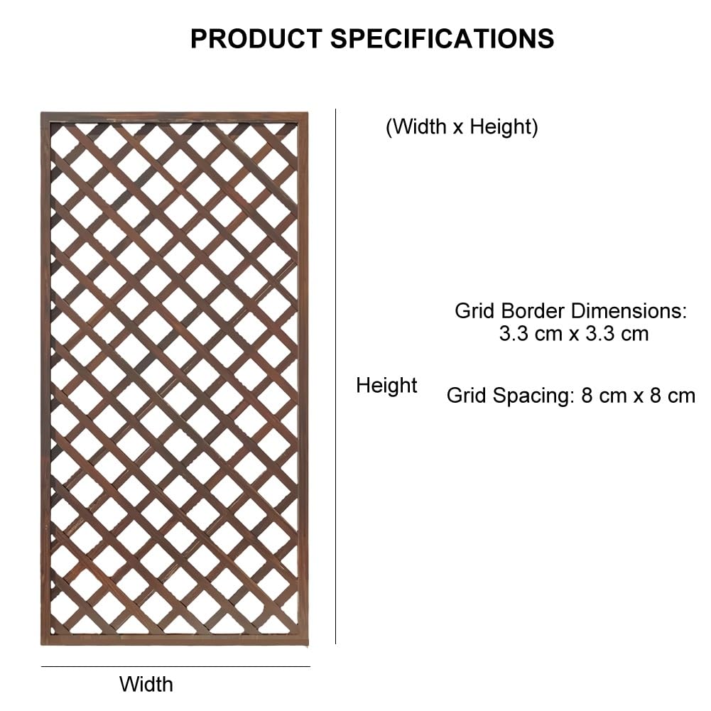 Panel de enrejado de madera para jardín, marco de soporte para plantas al aire libre, celosía decorativa para patio, balcón y patio, pantalla de privacidad