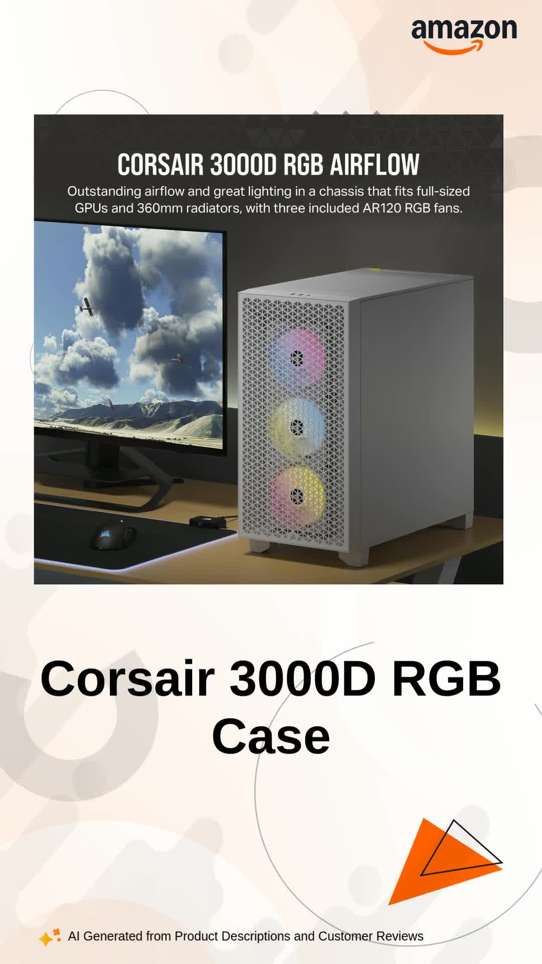 Amazon.in: Buy Corsair 3000D RGB Airflow Mid-Tower PC Case - White