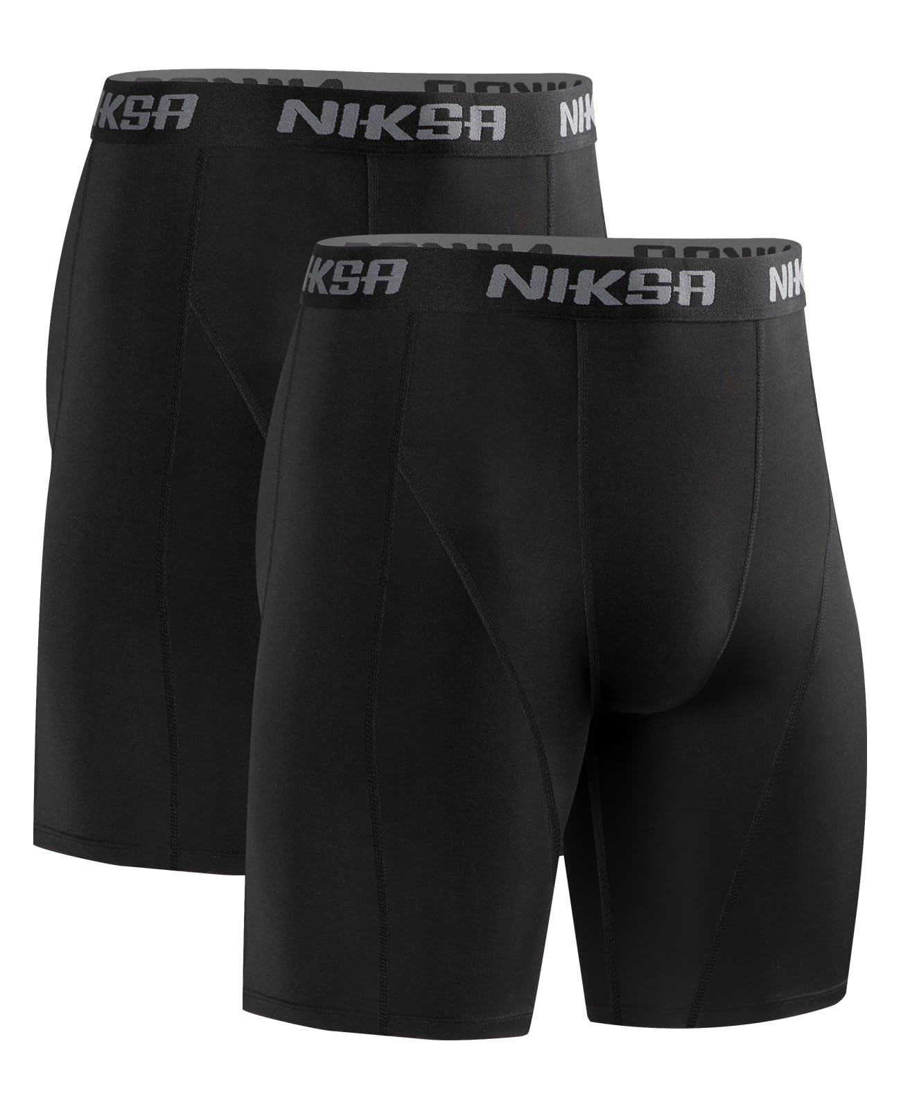 Niksa Lot de 1 ou 2 shorts de compression pour homme - Sous-vêtements fonctionnels - Sous-vêtement de sport - Couche de base - Respirant et à séchage rapide